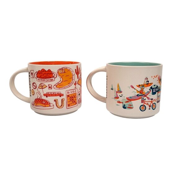 Starbucks Discovery Been There Lot 2 Las Vegas 2022 Seattle 2024 Mugs 14 oz - Picture 3 of 8